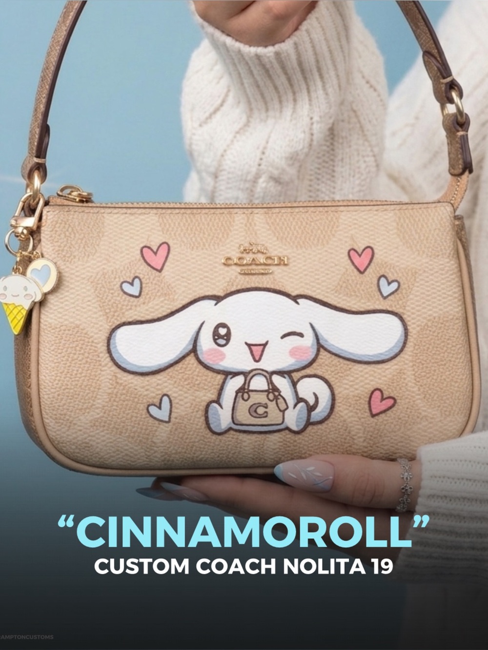 Custom Cinnamoroll X Coach Nolita 19 🎀✨
